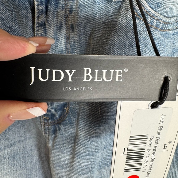 Judy Blue High Waisted Rigid Magic Distressed Rainbow Thread Jeans multi sizes - Picture 8 of 15